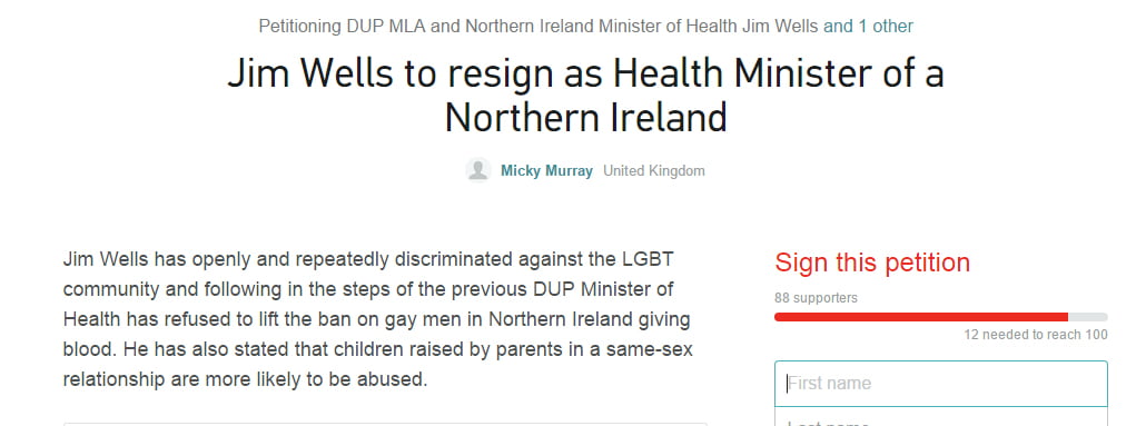 resignation of northern ireland health minister