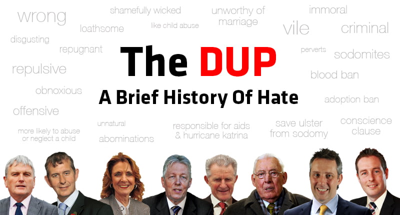 The collective name for a group of homophobes? A DUP - A Brief History Of Hate