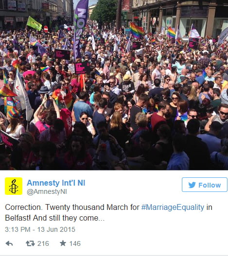 marriage equality amnestry international northern ireland tweet